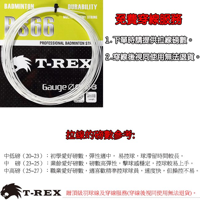 T-REX 雷克斯 - 消光型碳纖維羽球拍 YS- BS-黃黑