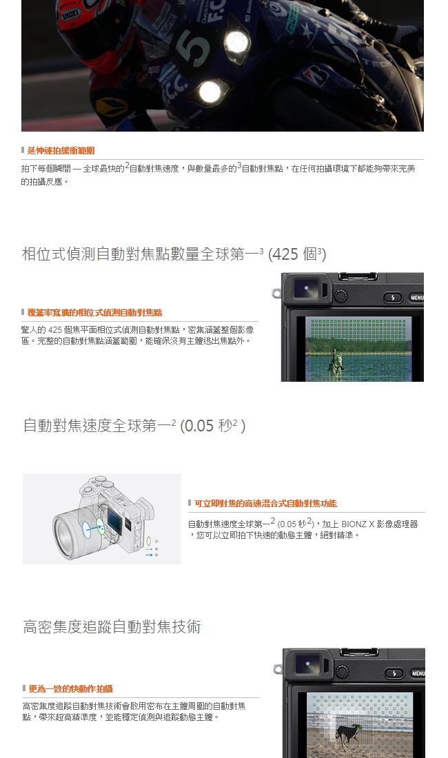 SONY 數位單眼相機 ILCE-6500M 單鏡組 (公司貨)