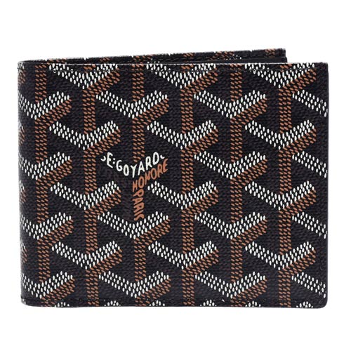 GOYARD 經典滿版LOGO手工帆布摺疊短夾(黑)