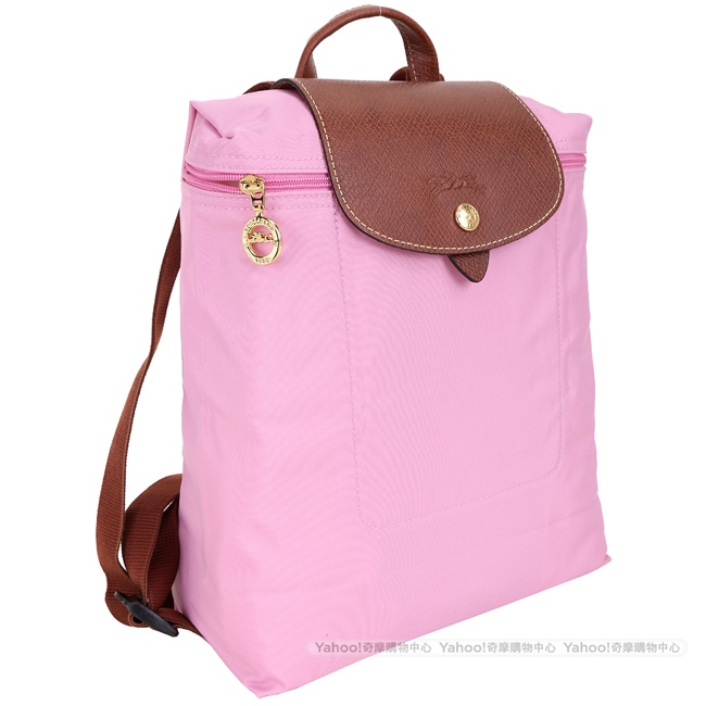 LONGCHAMP Le pliage 尼龍折疊後背包(粉紅色)