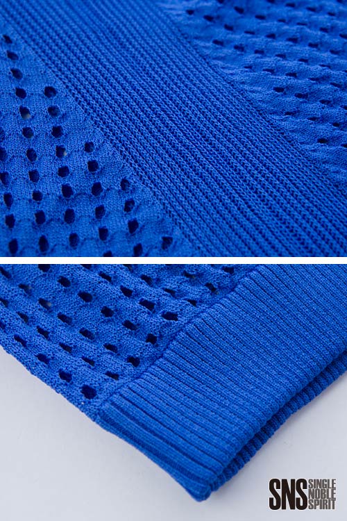 SNS 運動風洞洞織紋連帽針織外套(2色)
