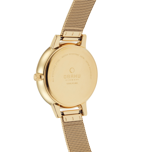 OBAKU 現代兼具經典羅馬數字女性腕錶-金-V209LXGJMG