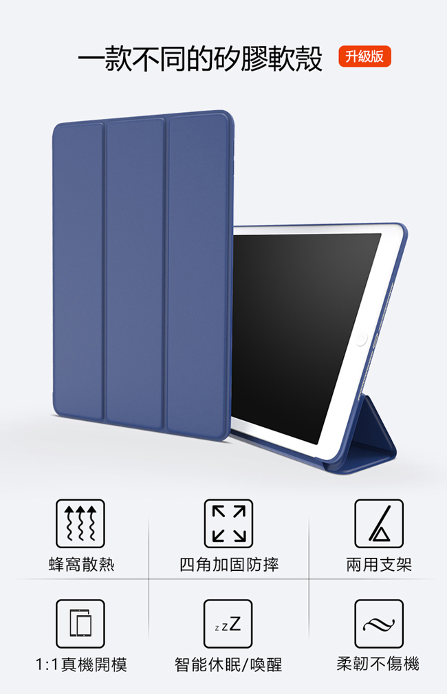 ANTIAN iPad Air 10.5吋 19新款 蜂窩散熱三折支架平板保護套