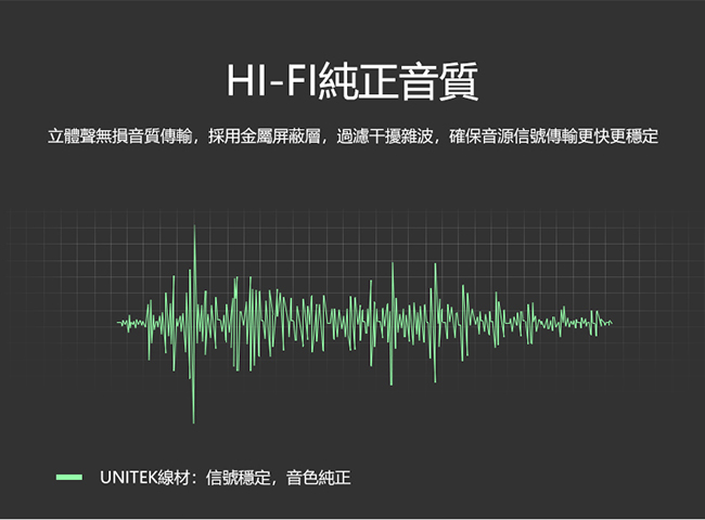 UNITEK 鋁合金AUX音源延長線(1M)