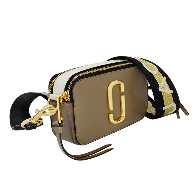 Marc Jacobs snapshot 雙J扣環撞色揹帶相機包 (奶茶色)