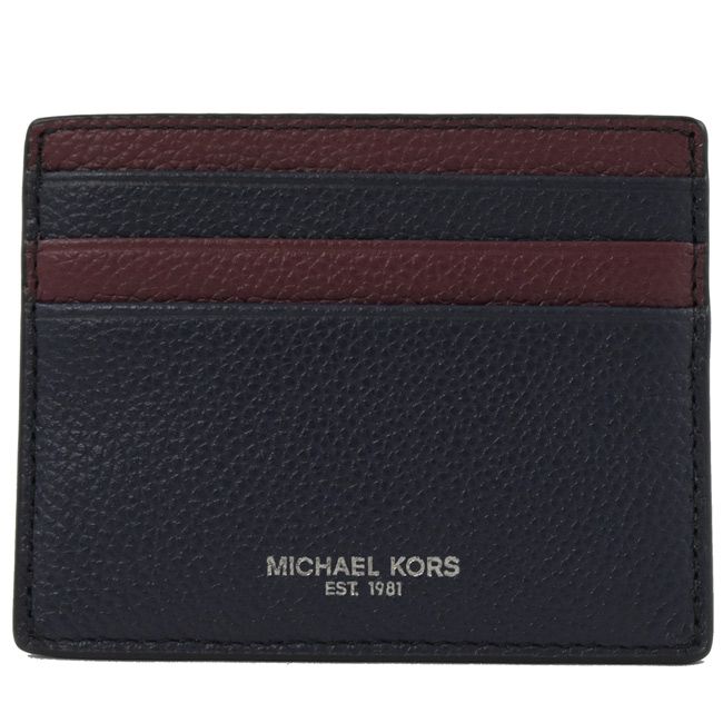 MICHAEL KORS RUSSEL 簡易式雙色牛皮卡夾(藍紅/附盒)