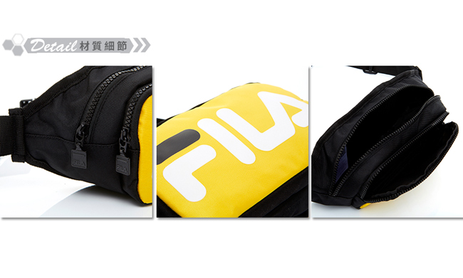 FILA 小型LOGO腰包-黃 BWT-1006-YE