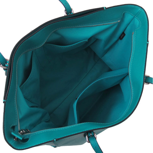 COACH 十字紋皮革 / Turnlock 托特包(專櫃/湖水綠)