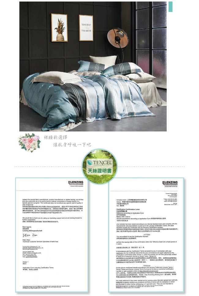 BEDDING-正60支100%天絲6尺加大雙人八件式兩用被床罩組-尼蒂羅-TENCEL