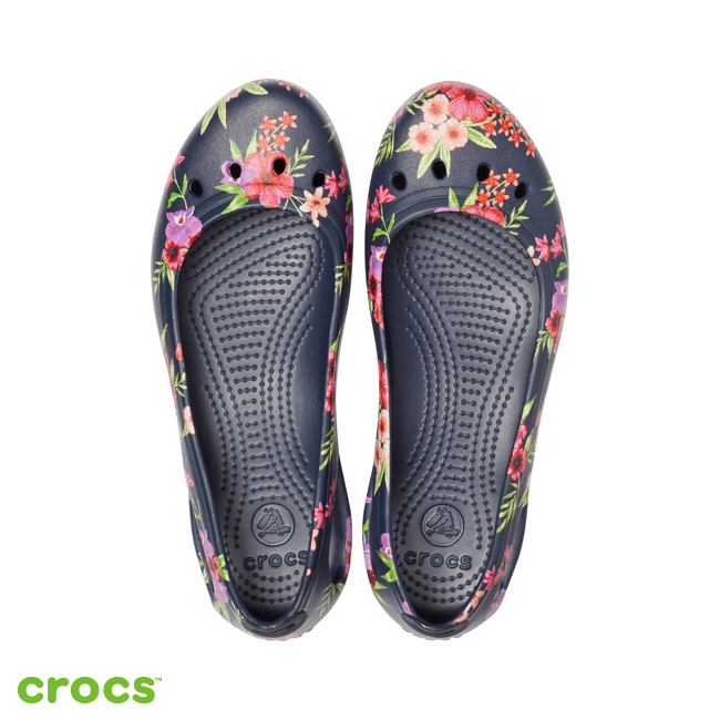 Crocs 卡駱馳 (女鞋) 卡笛印花平底鞋 205862-96N