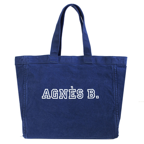 agnes b.水洗單寧帆布托特包(藍)