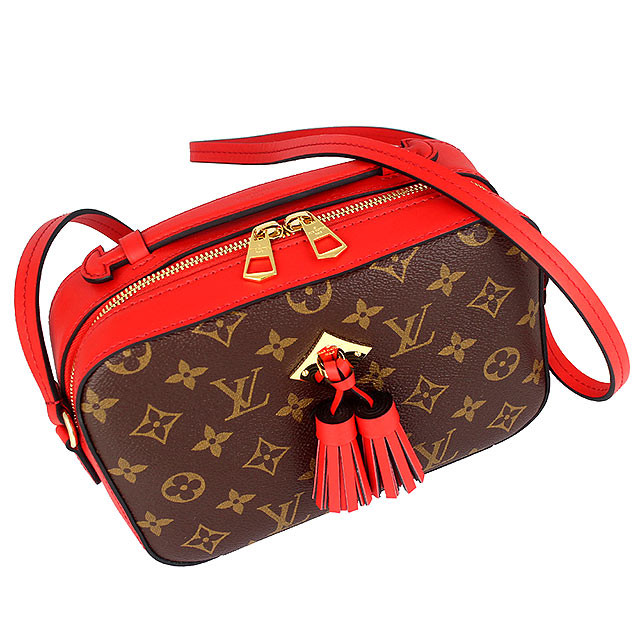 LV M43556 Monogram 經典LV花紋紅色流蘇方形手提/斜背包