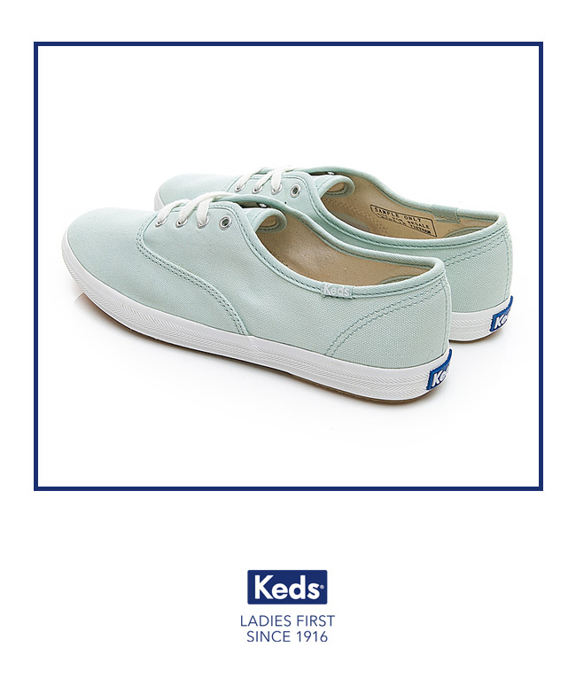 Keds CHAMPION 玩色經典綁帶休閒鞋-薄荷綠