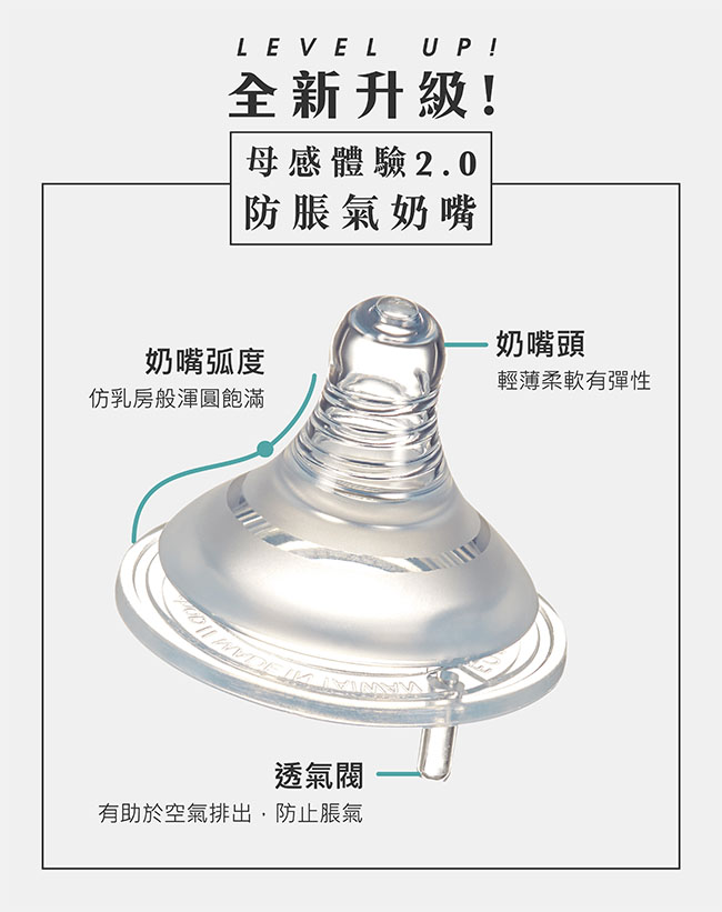 【麗嬰房】媽咪小站 母感體驗2.0 玻璃奶瓶-寬口240ml (2色可選)