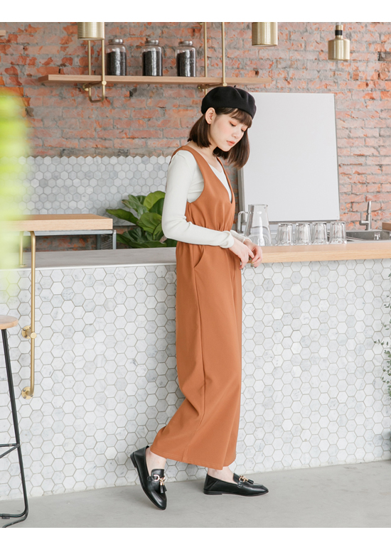 D AF 紳士風格．金釦流蘇後踩式樂福鞋＊黑