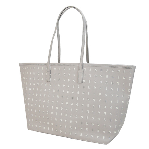 agnes b. 標誌印花雙面兩用托特包(附手拿包)(中/淺灰)