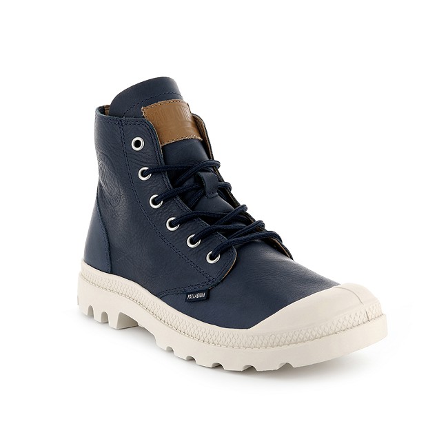 Palladium Pampa HI LTH UL經典皮革靴-男-藍