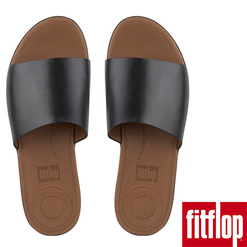 SOLA LEATHER SLIDES-黑