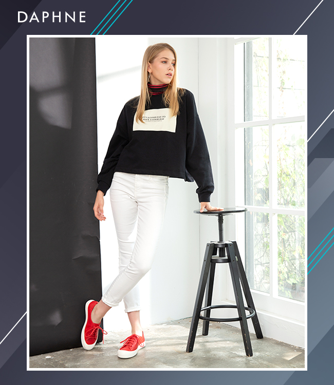 達芙妮DAPHNE 休閒鞋-牛皮綁帶刻紋厚底休閒鞋-紅