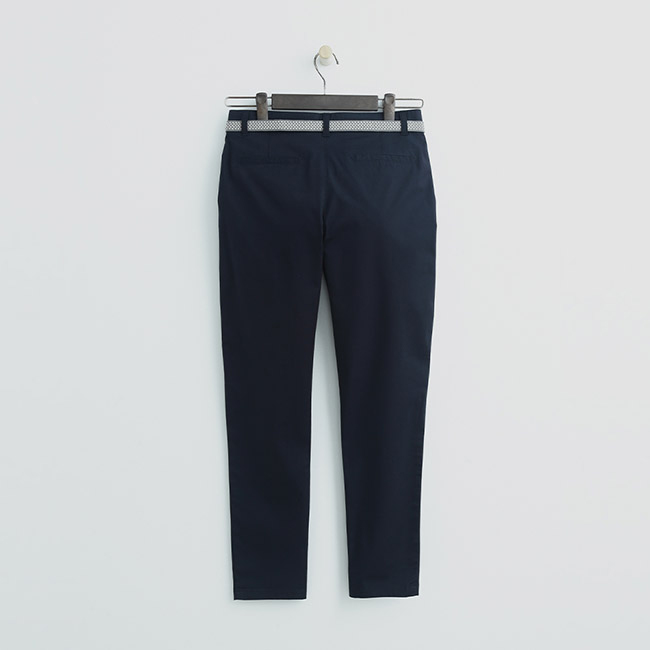 Hang Ten - 女裝 - 腰帶造型修身長褲 - 深藍