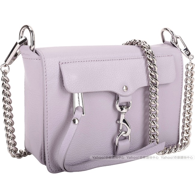 Rebecca Minkoff Mab Flap 銀勾釦皮革兩用鍊帶包(粉紫色)