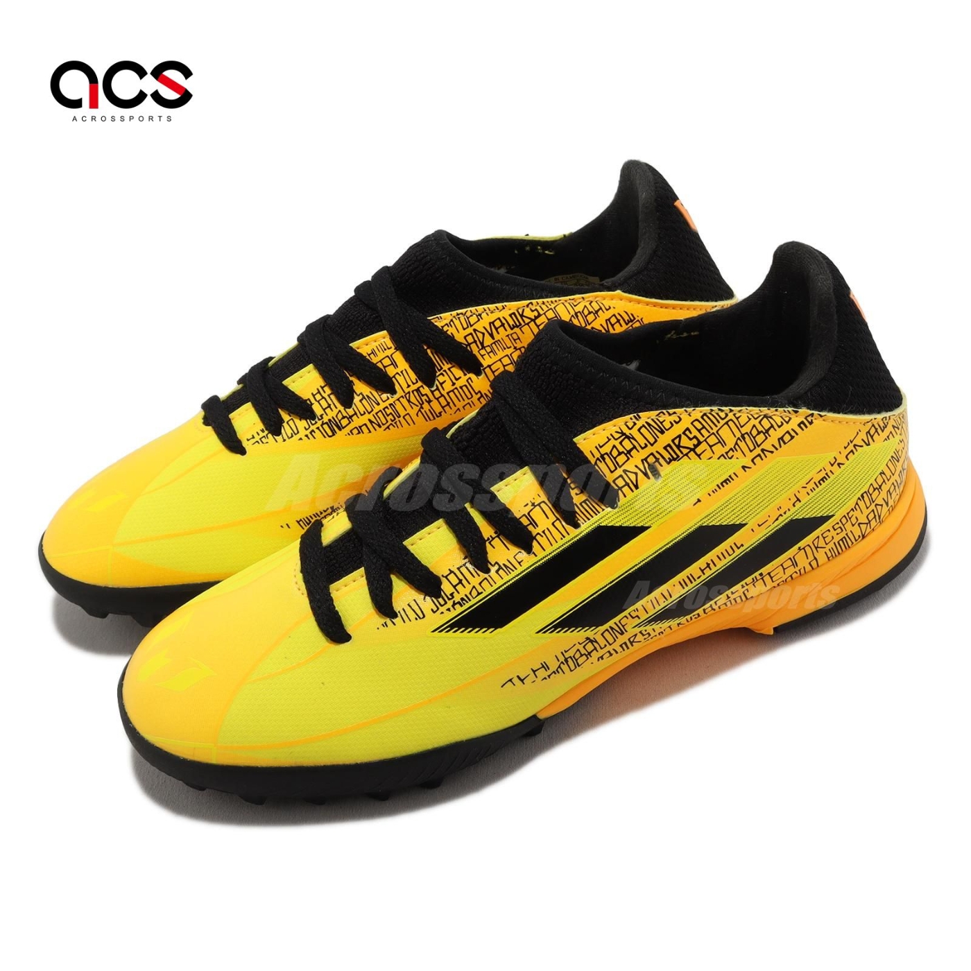 adidas 足球鞋X Speedflow Messi.3 TF J 童鞋中童碎釘黃黑梅西人工草皮