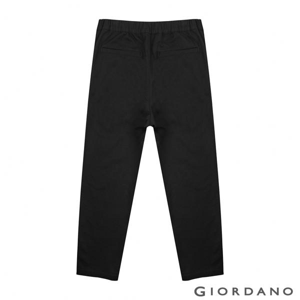 GIORDANO 女裝素色鬆緊腰九分休閒褲-09 標誌黑