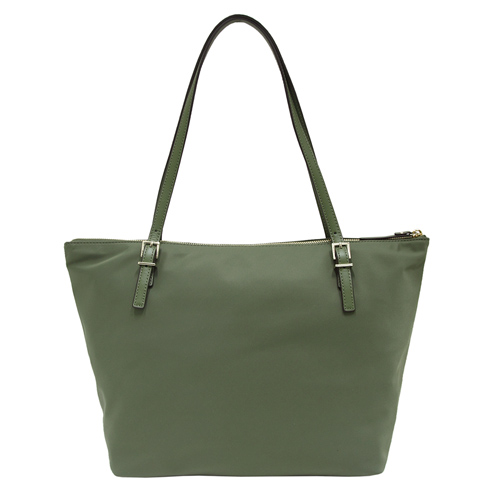 Kate spade maya 金屬logo尼龍肩背托特包-橄欖綠