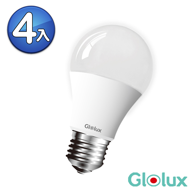 【Glolux】北美品牌 8W大廣角LED燈泡950流明4入-白光
