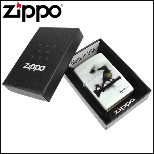 ZIPPO 美系~火焰藝術家Spazuk-鳥與玫瑰圖案打火機