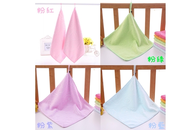 【粉嫩Baby】可掛式小方巾 毛巾 口水巾(10入組) 顏色隨機