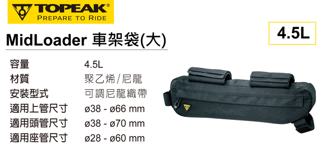 TOPEAK MidLoader車架袋4.5L(大)