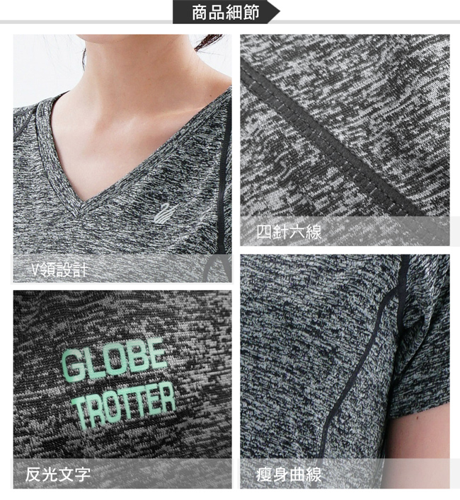 【遊遍天下】MIT女款透氣吸排抗UV速乾運動V領衫GS20008黑灰