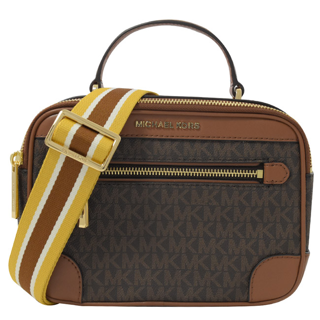 MICHAEL KORS TRAVEL 寬背帶兩用相機包(深咖)