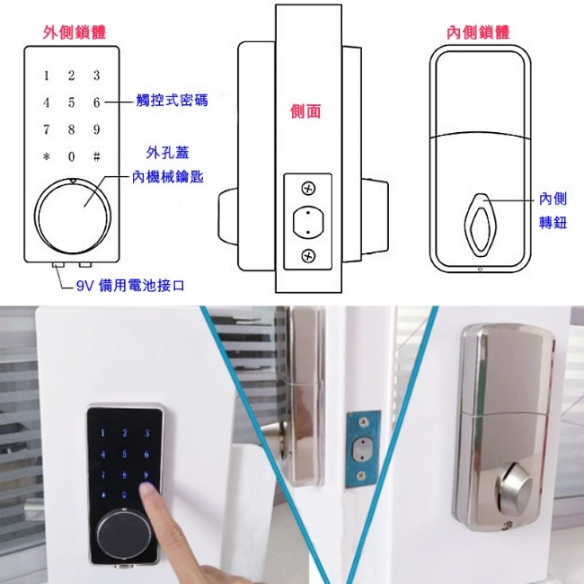 SW110BMF-1 智慧型電子鎖 二合一密碼、錀匙 觸控式密碼鎖 智能輔助鎖(不含安裝)