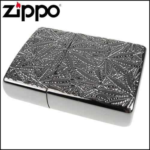 ZIPPO 美系~Piled High-大麻葉圖案深刻兩面加工打火機