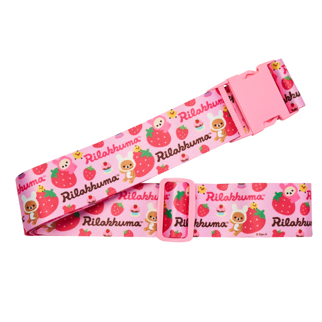 【Rilakkuma 拉拉熊】甜蜜拉拉熊 - 行李束帶(草莓粉紅)