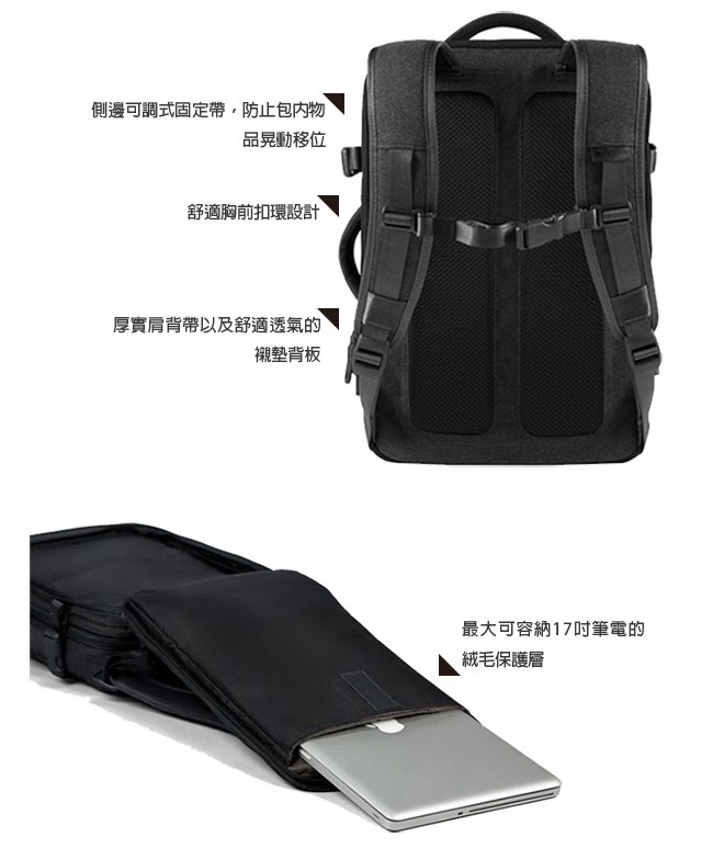 INCASE EO Travel Backpack 時尚輕巧後背式筆電旅行包 (黑)