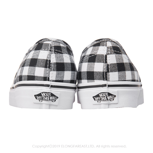 (女)VANS Authentic 格紋綁帶休閒鞋*黑白