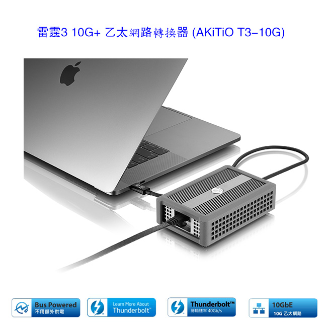 AKiTio Thunderbolt3 10G+ 乙太網路轉換器