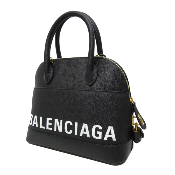 BALENCIAGA 牛皮艾瑪包手提斜背兩用(黑色白字)