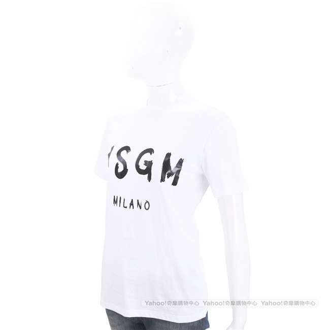 MSGM 品牌人氣款白色字母T恤