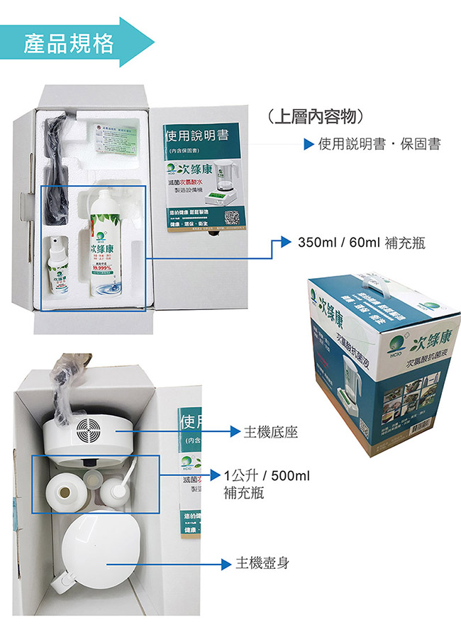 次綠康 滅菌次氯酸水製造機 (HW-2000)