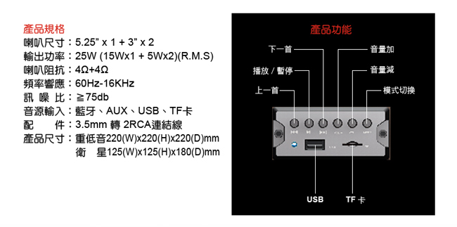 TCSTAR 2.1多媒體喇叭 TCS4200A【福利品】