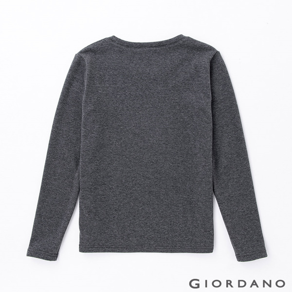 GIORDANO 女裝Homewear厚款圓領素色居家服(上衣)-07 深花灰