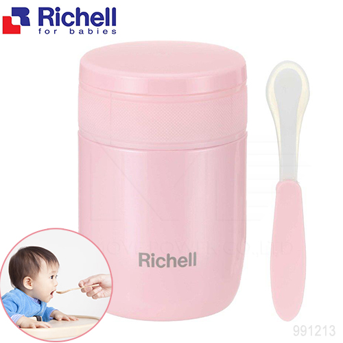 日本《Richell-利其爾》不鏽鋼真空保溫罐-蜜桃