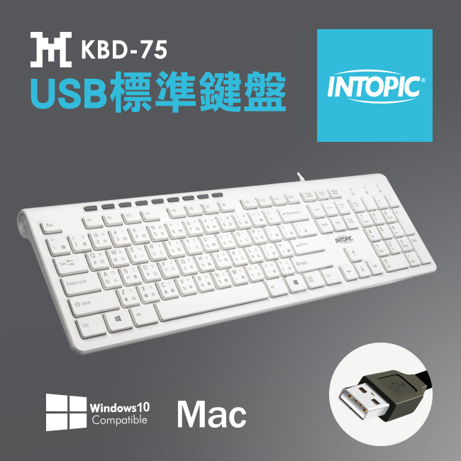 INTOPIC 廣鼎 USB標準鍵盤(KBD-75)