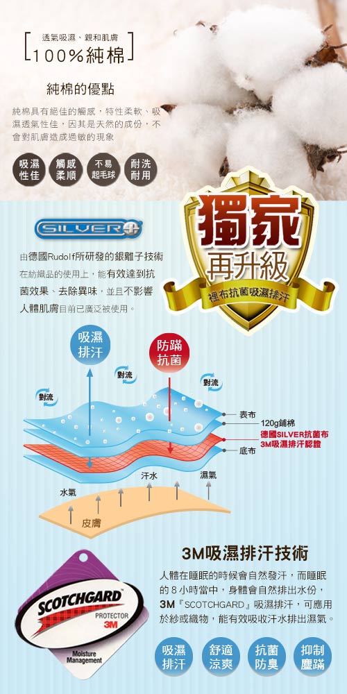 義大利La Belle 雙人純棉防蹣抗菌吸濕排汗兩用被床包組-異想空間