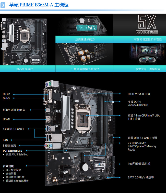 華碩B365平台 [妖火騎士]i5六核RTX2060獨顯SSD電玩機