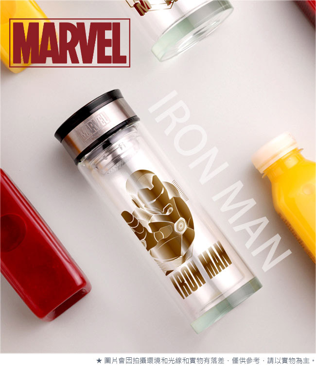 Marvel漫威 鋼鐵人雙層耐熱玻璃商務杯280ml(快)